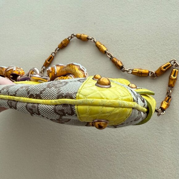 GUCCI by TOM FORD 2004 XL Vintage Runway Ad Campaign Horsebit Chain Bag Crystal - Picture 11 of 14